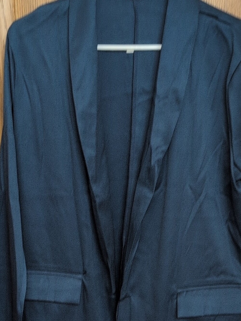 Women's Navy Blue Shawl Lapel Blazer